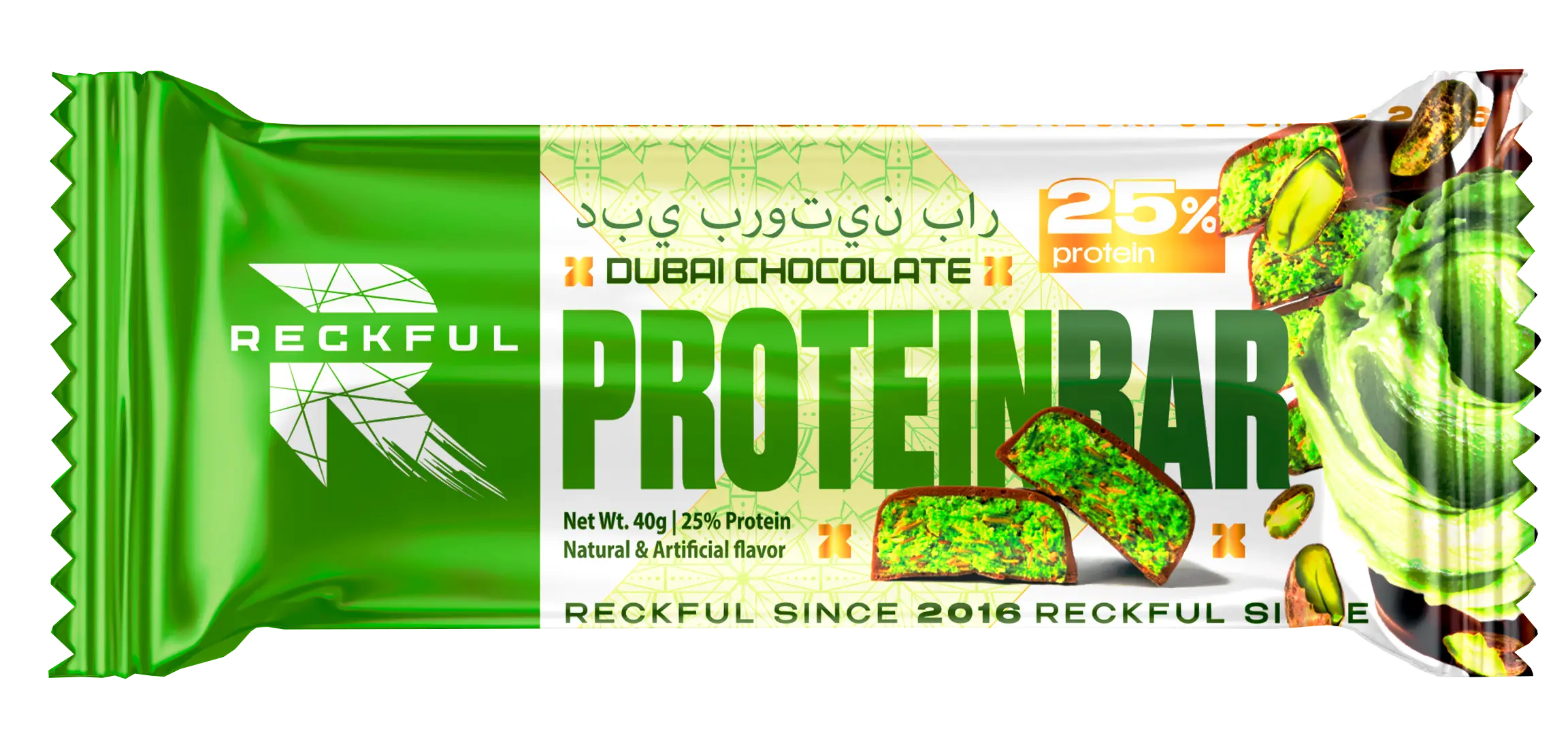 Батончик Reckful ProteinBar 40г  (Дубайский Шоколад)