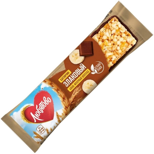 Любятово Батончик злаковый 27г (Банан молочный шоколад)
