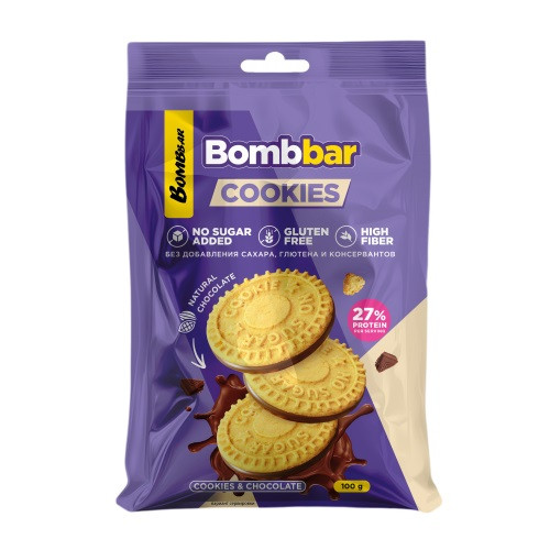 Печенье глазированное BOMBBAR 100г (Сливочное)