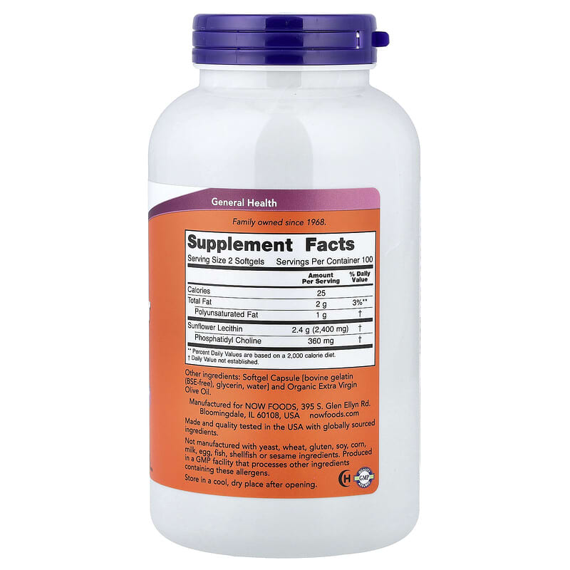 NOW Sunflower Lecithin 1200мг