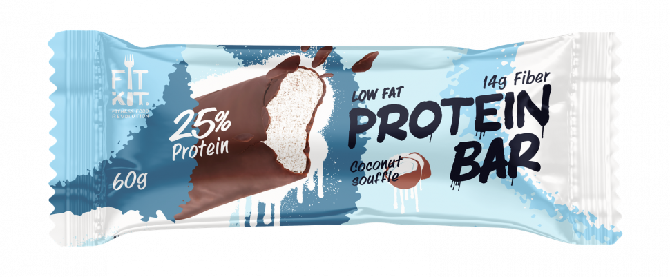 Батончик глазированный FitKit Protein BAR 60г (Кокосовый)