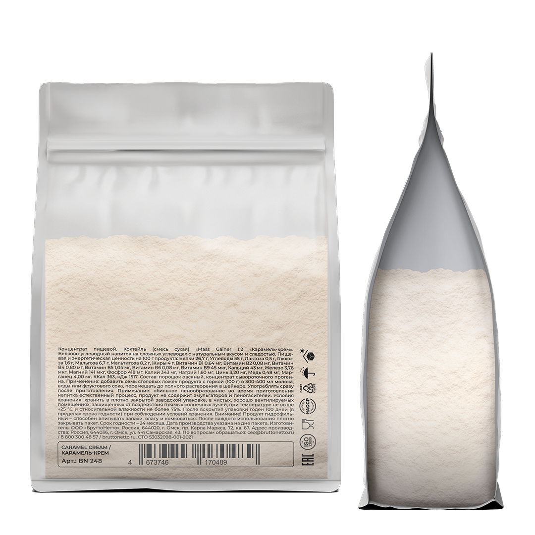 Гейнер BruttoNetto Mass Gainer 1:2 1000г