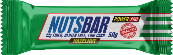 Батончик PowerPRO NutsBar 50г (Карамель, Фундук и Жареный Арахис)
