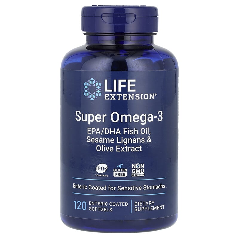 Life Extension Super Omega-3 EPA/DHA Fish Oil+Sesame Lignans&Olive Extract