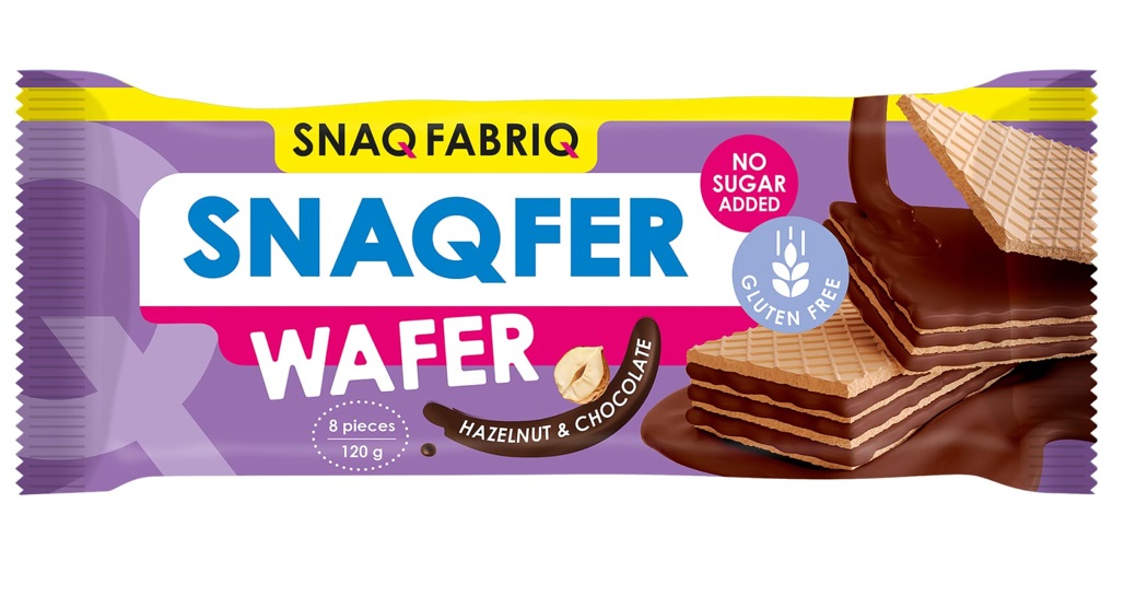 Батончик неглазированный вафельный SNAQ FABRIQ 120г (Шоколад Фундук)